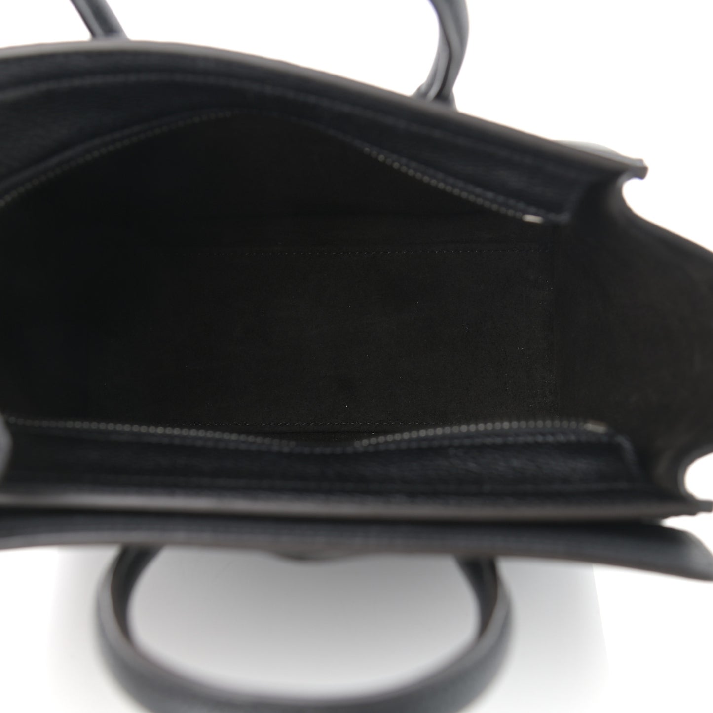 Drummed Calfskin Nano Luggage Black