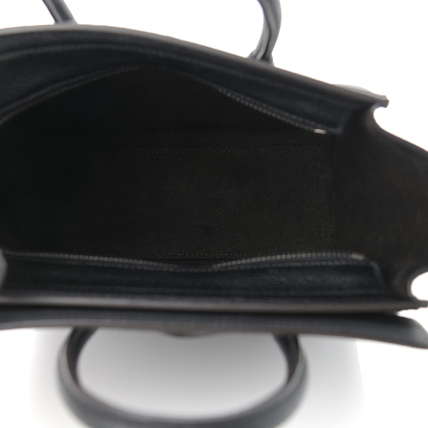 Celine Drummed Calfskin Nano Luggage Black 5 of 10