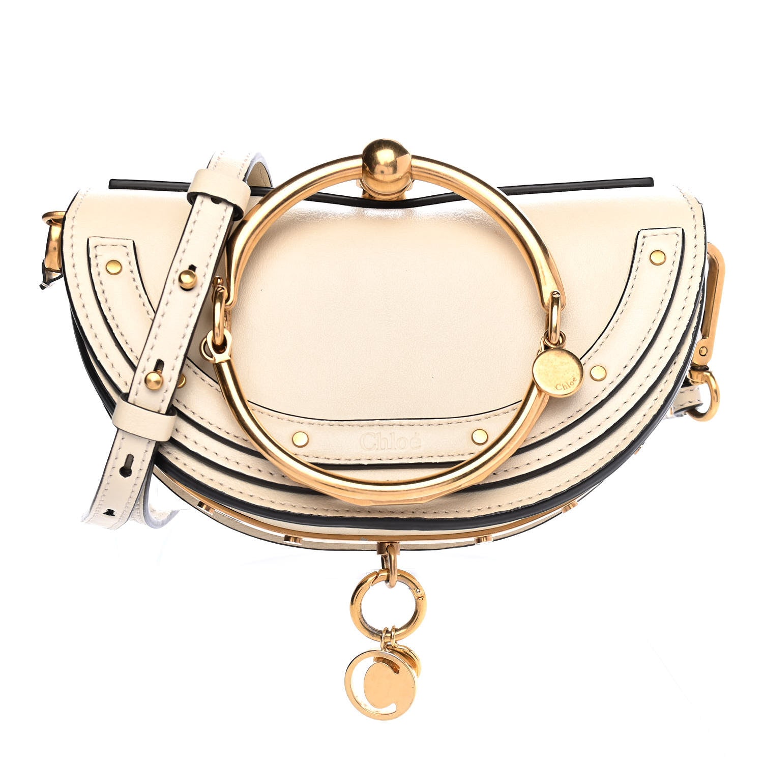 Chloe Calfskin Small Nile Bracelet Minaudiere Bag Off White 1 of 9