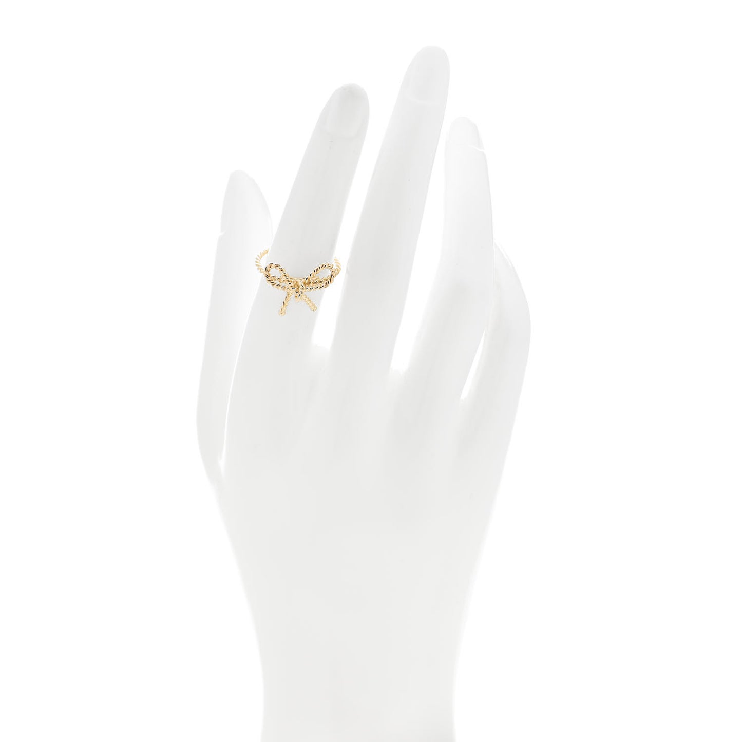 18K Yellow Gold Twist Bow Ring 53 6.5