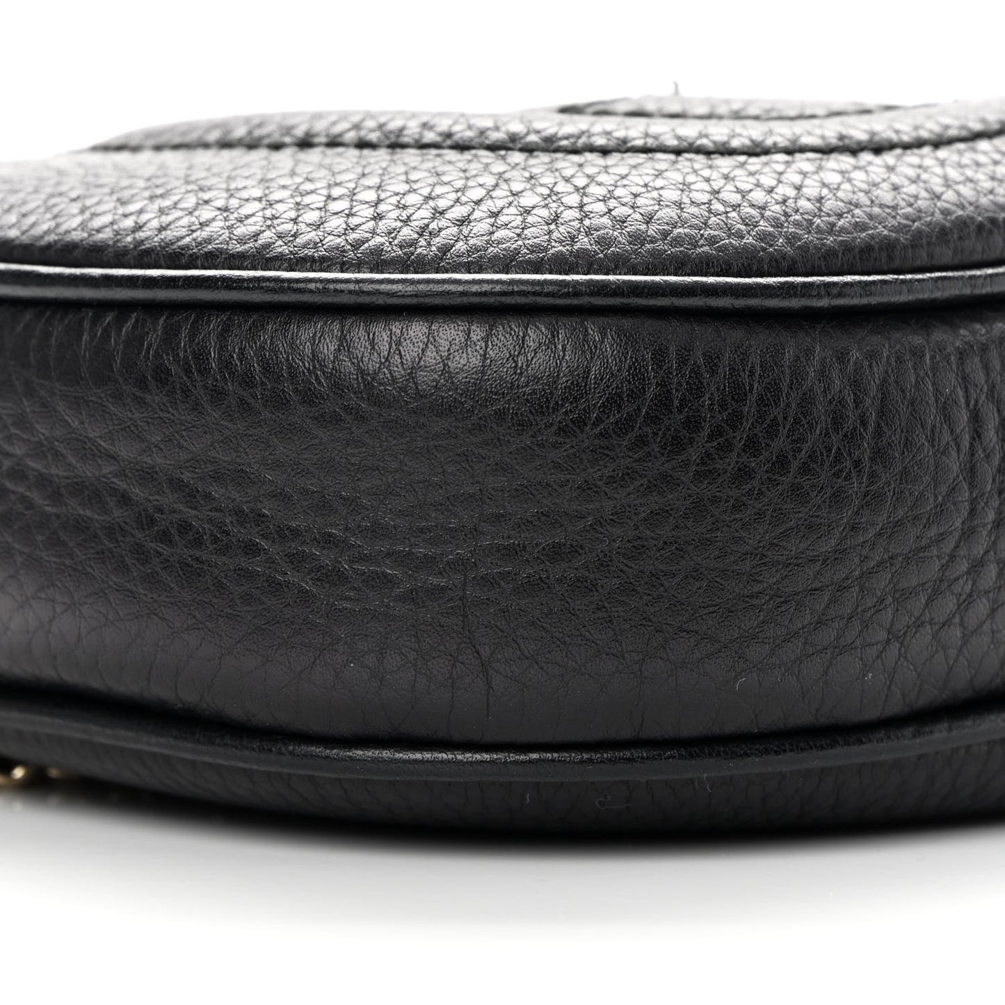 Pebbled Calfskin Mini Soho Chain Bag Black