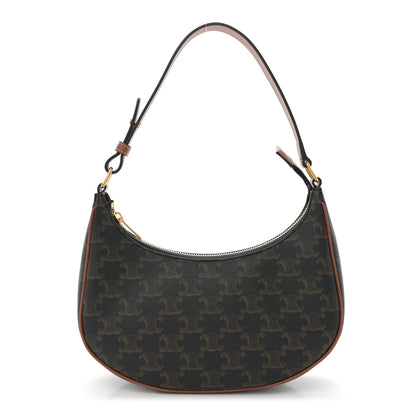 Celine Triomphe Canvas Calfskin Ava Shoulder Bag Tan 1 of 10