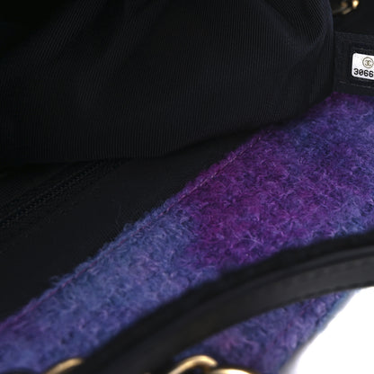 Chanel Wool Tweed CC Tote Purple Black Blue 7 of 10