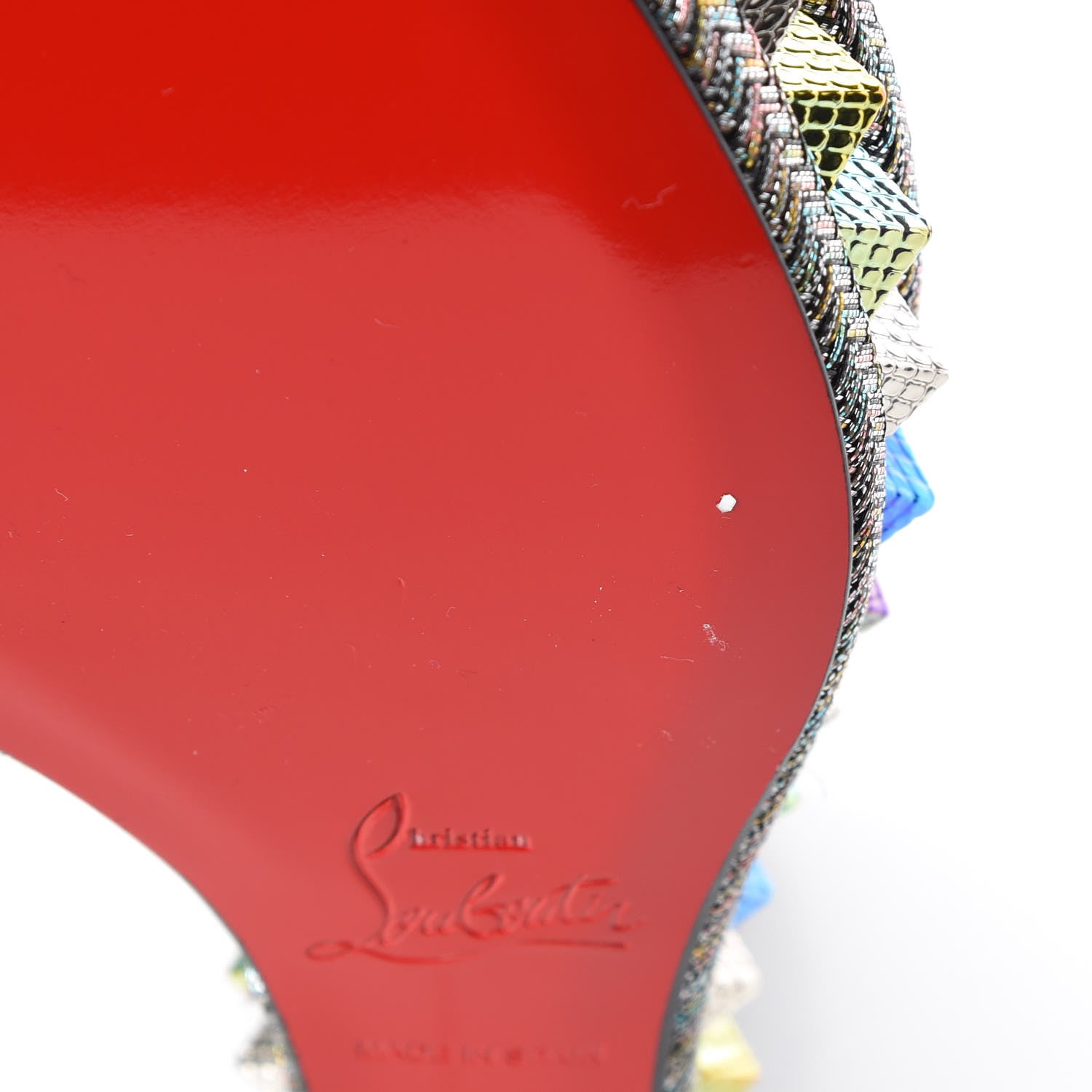 Christian Louboutin Nappa Mica Pyraclou 110 Wedge Sandals 36 Silver 7 of 9