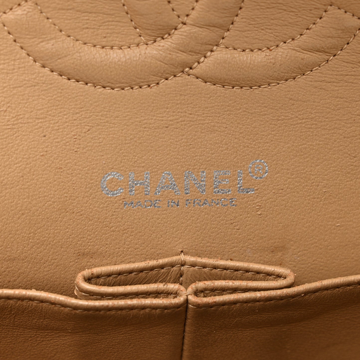 Jersey Quilted Small Double Flap Beige