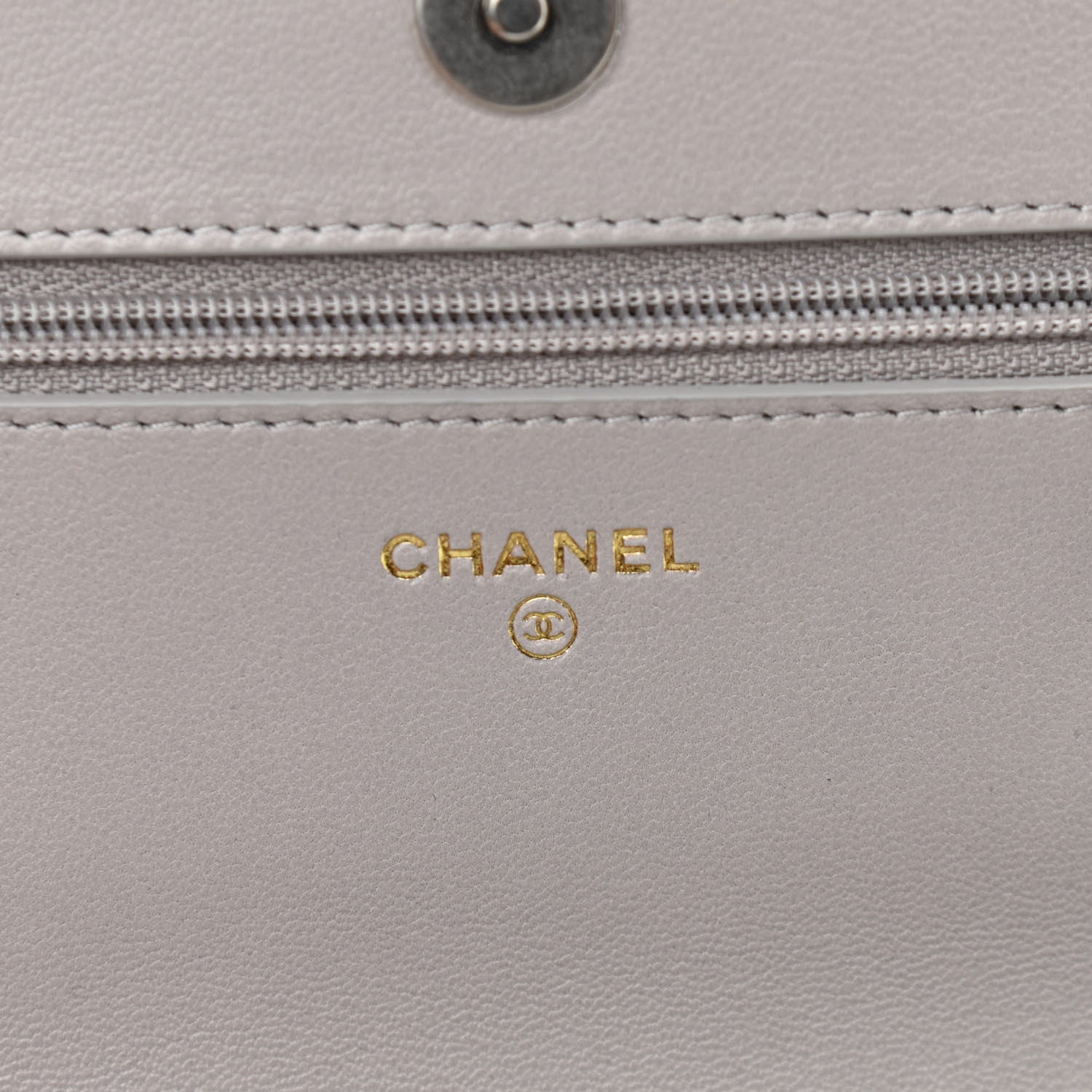 Chanel Lambskin Quilted Chanel 19 Wallet On Chain WOC Grey 6 of 13