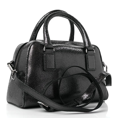 Versace Metallic Calfskin Virtus Bowling Bag Grey 3 of 9