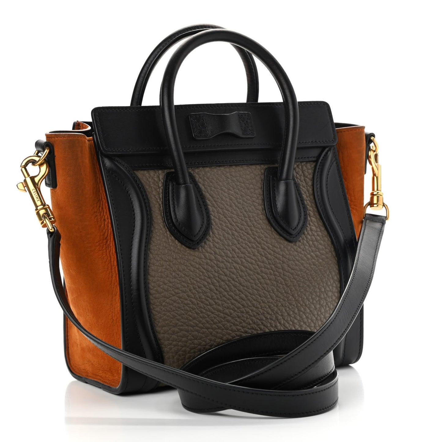 Bullhide Calfskin Nubuck Nano Tri-Color Luggage Tawny