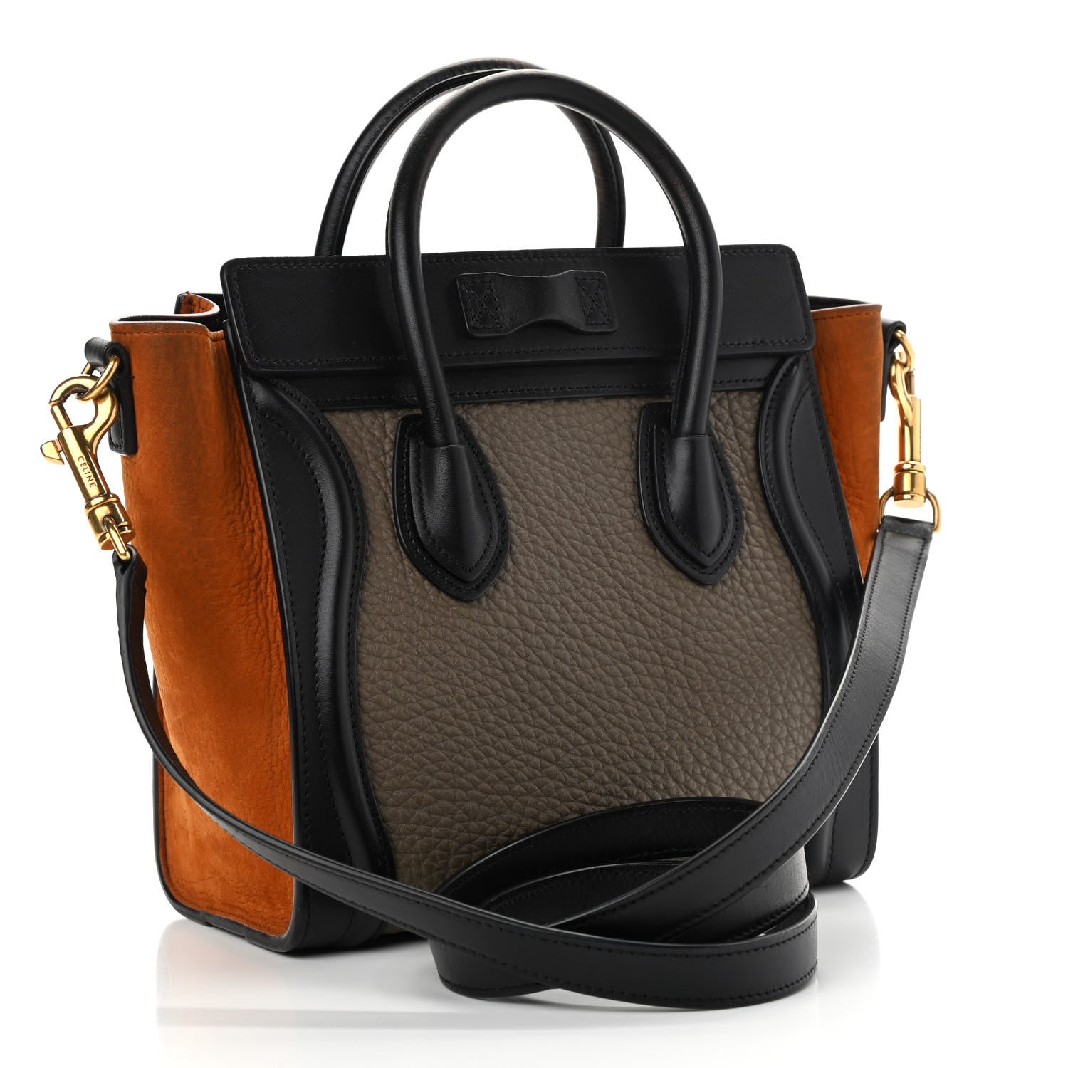 Celine Bullhide Calfskin Nubuck Nano Tri-Color Luggage Tawny 3 of 13
