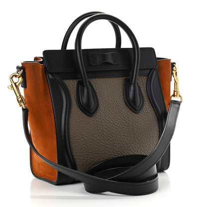 Celine Bullhide Calfskin Nubuck Nano Tri-Color Luggage Tawny 3 of 13