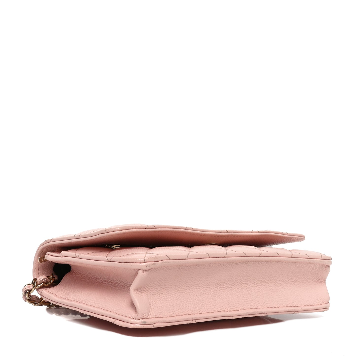 Caviar Quilted Wallet on Chain WOC Light Pink