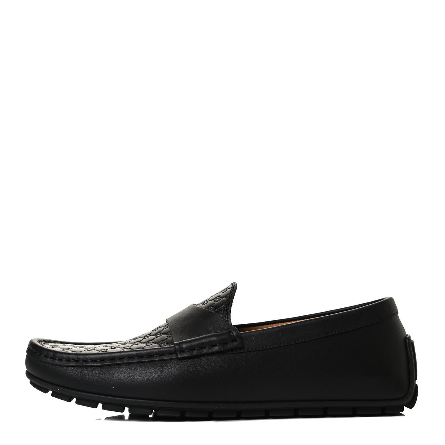 Calfskin Miro Soft Microguccissima Mens Driver Loafer 6.5 Black