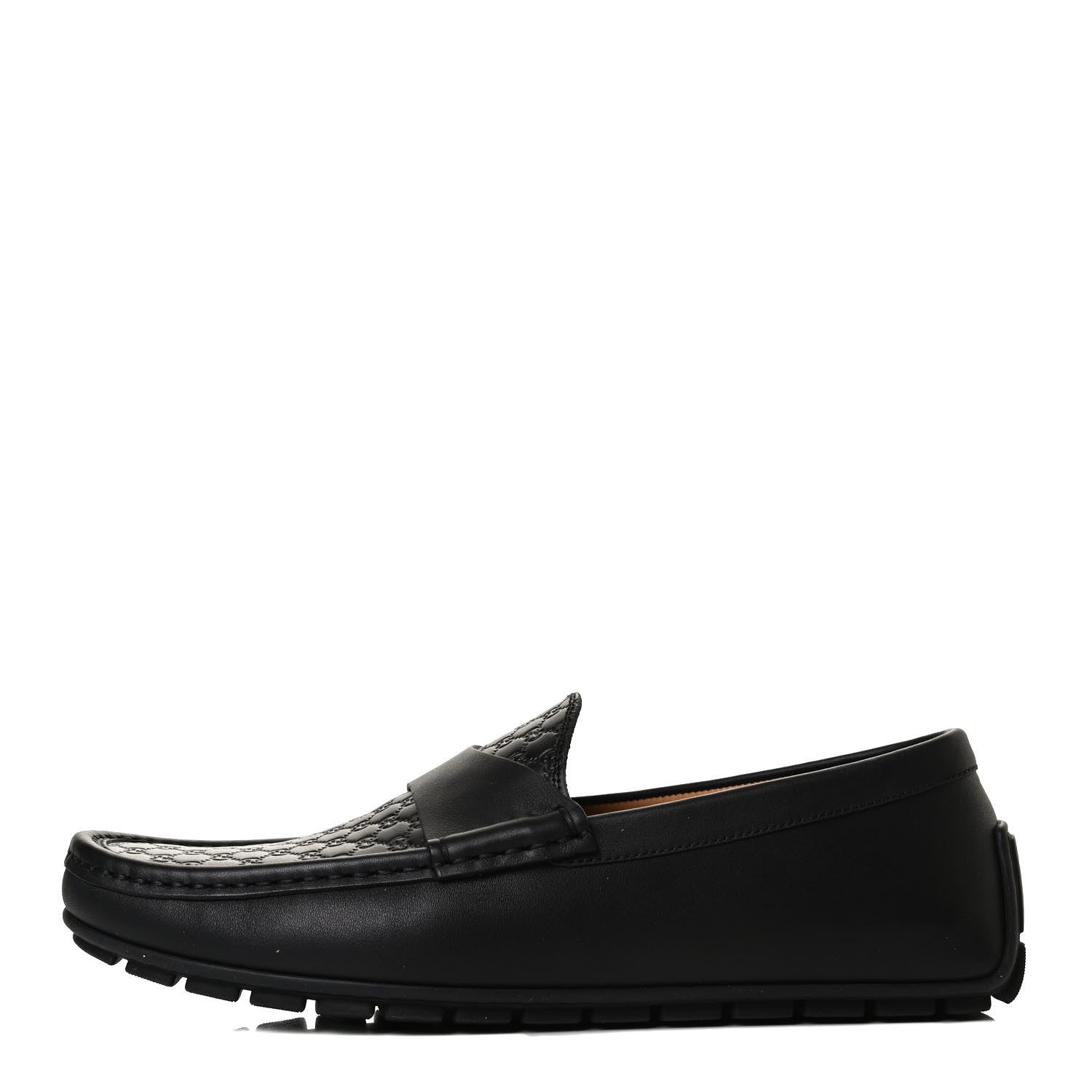 Gucci Calfskin Miro Soft Microguccissima Mens Driver Loafer 6.5 Black 1 of 13