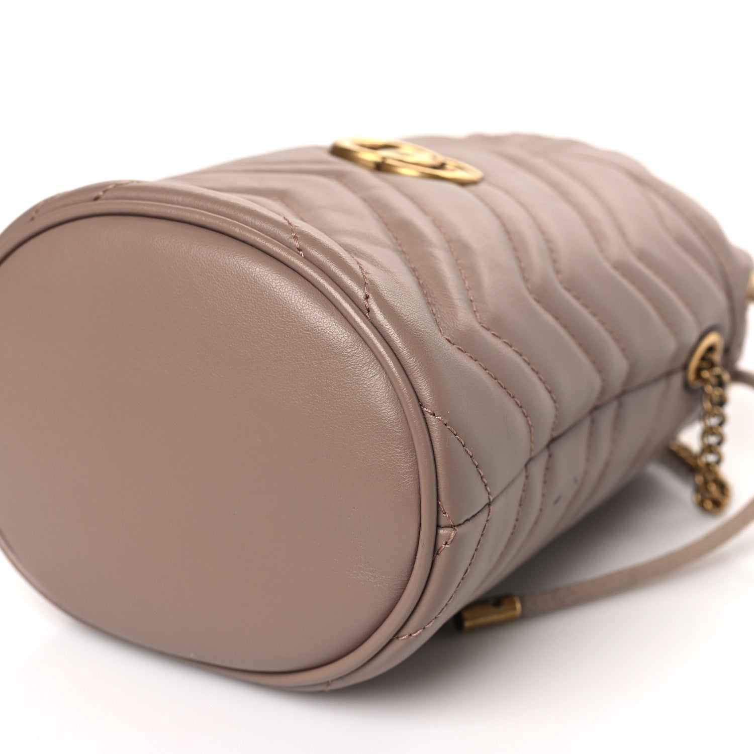 Gucci Calfskin Matelasse Mini GG Marmont 2.0 Bucket Bag Porcelain Rose 9 of 10