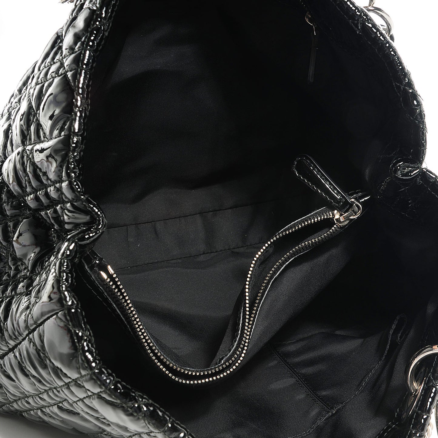Patent Cannage Dior Soft Shopping Tote Black