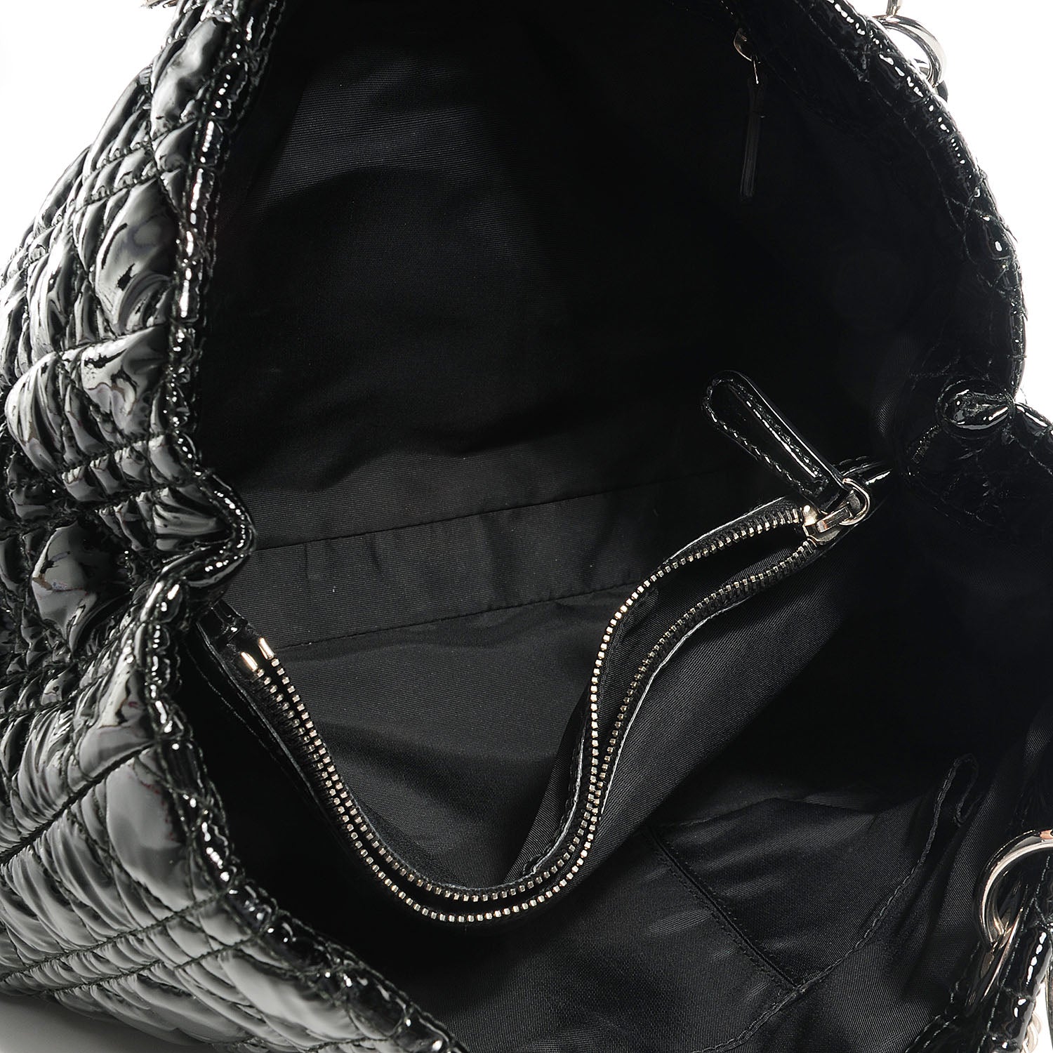 Christian Dior Patent Cannage Dior Soft Shopping Tote Black 5 of 8