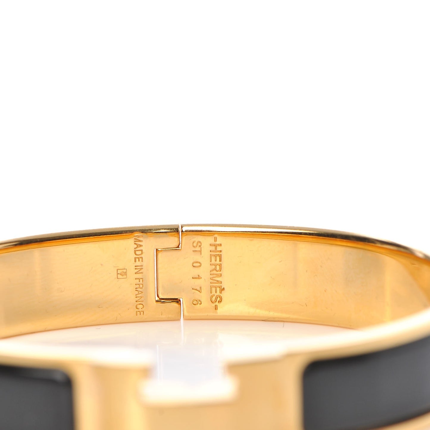 Enamel Narrow Clic Clac H Bracelet PM Black