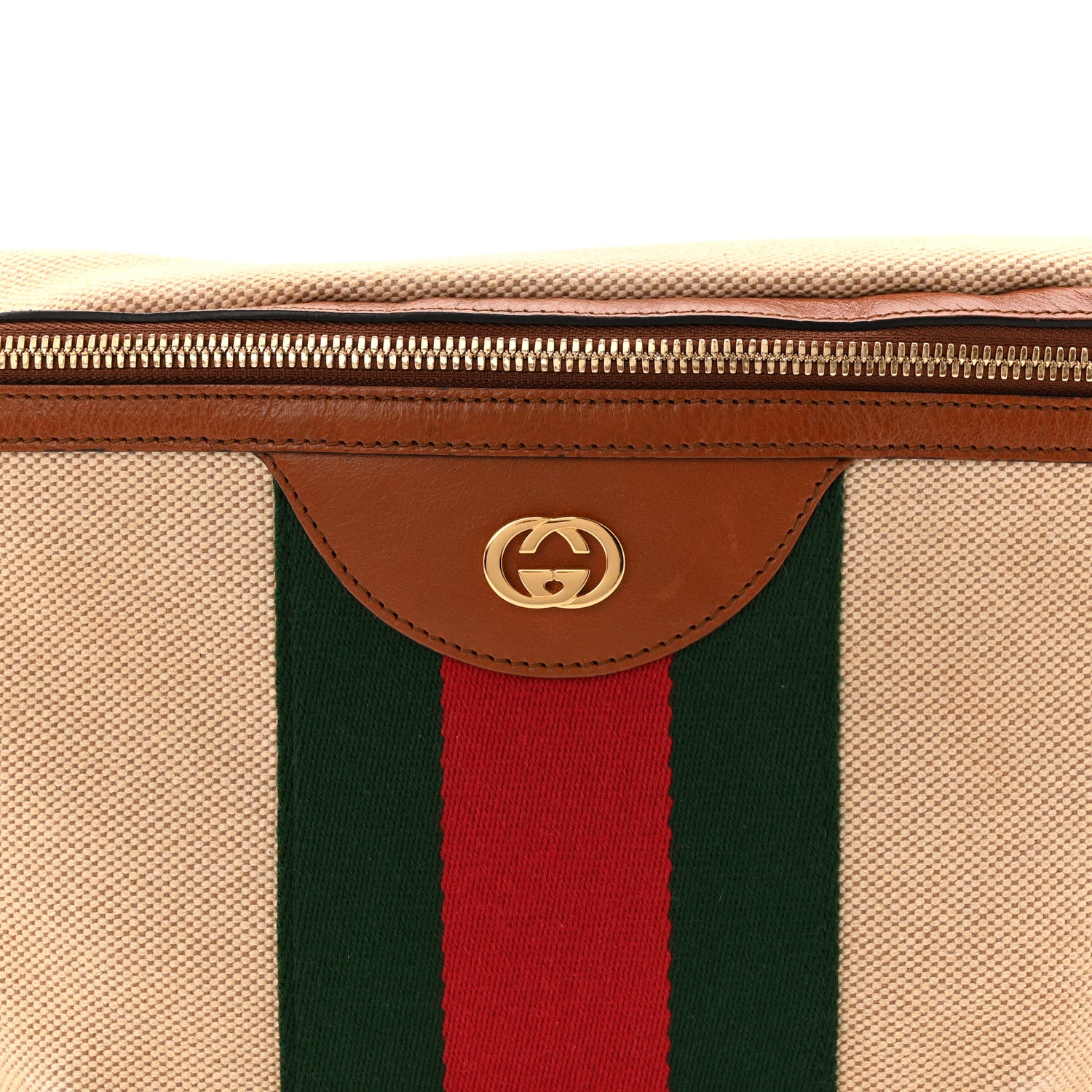 Gucci Vintage Canvas Web Belt Bag Sand Cuir 7 of 9
