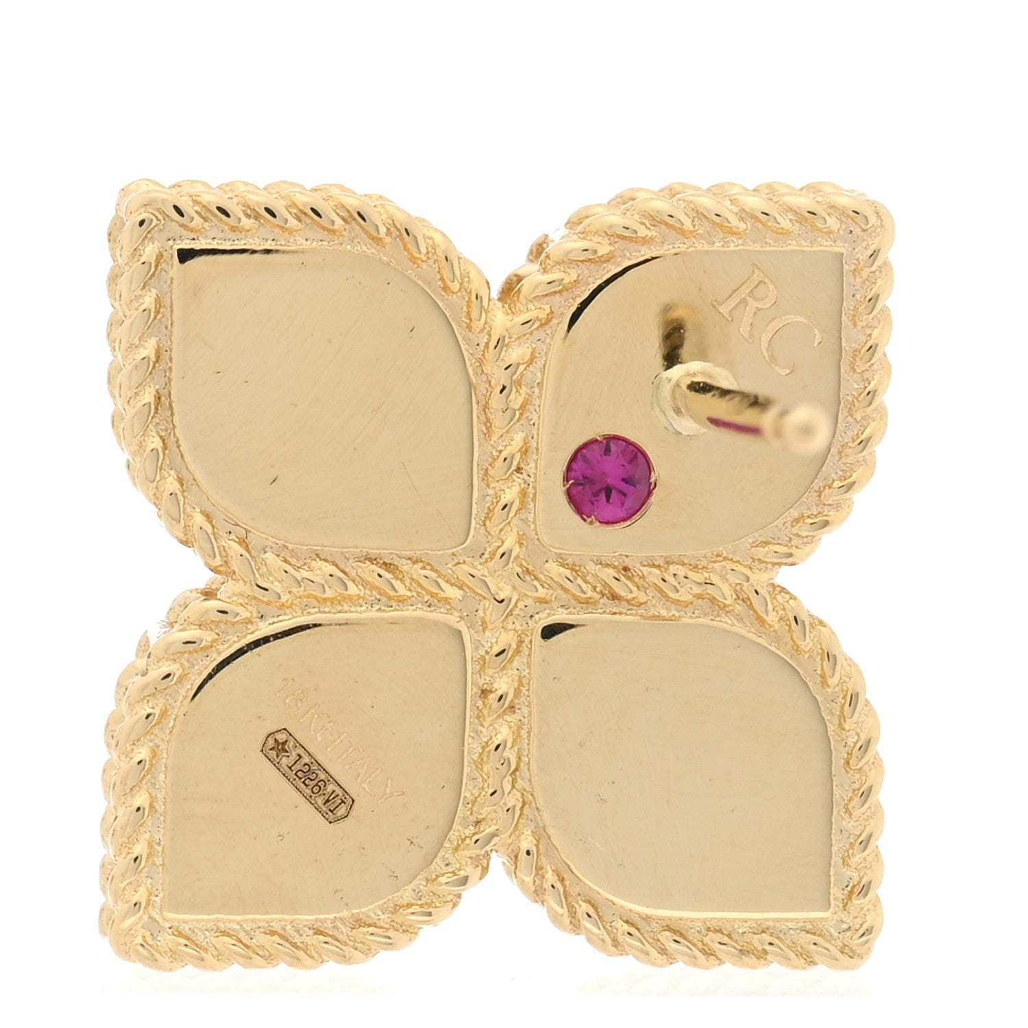Roberto Coin 18K Yellow Gold Princess Flower Earrings 4 of 5