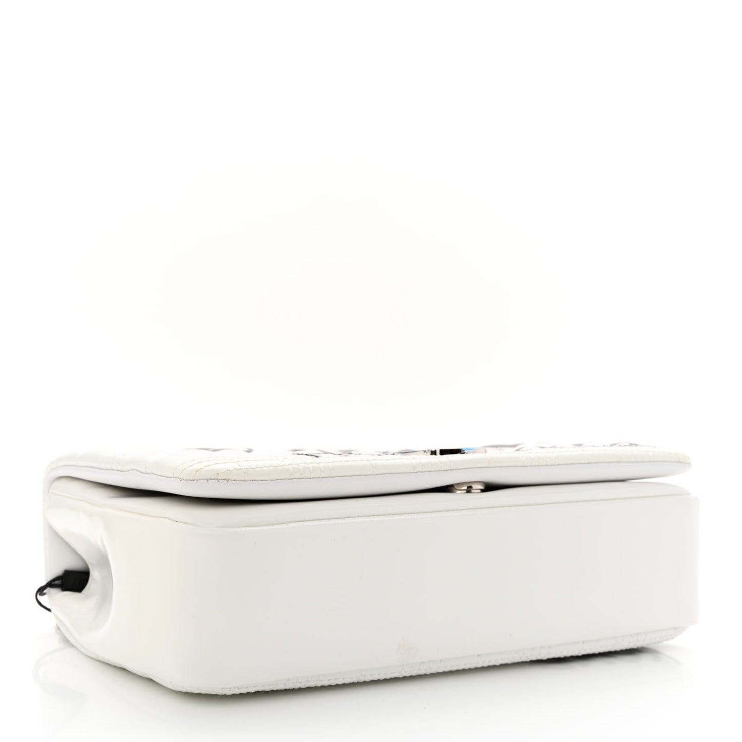 Patent Quilted Horseferry Print Small Lola Bag White