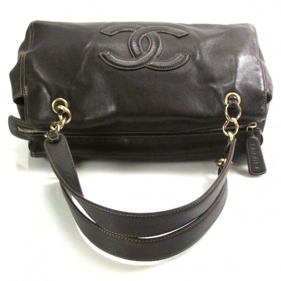 Calfskin Large Satchel Brown