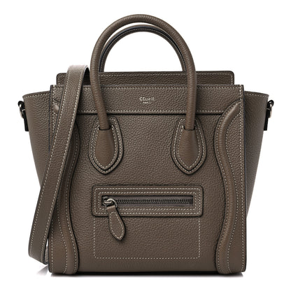 Celine Drummed Calfskin Nano Luggage Souris 1 of 9