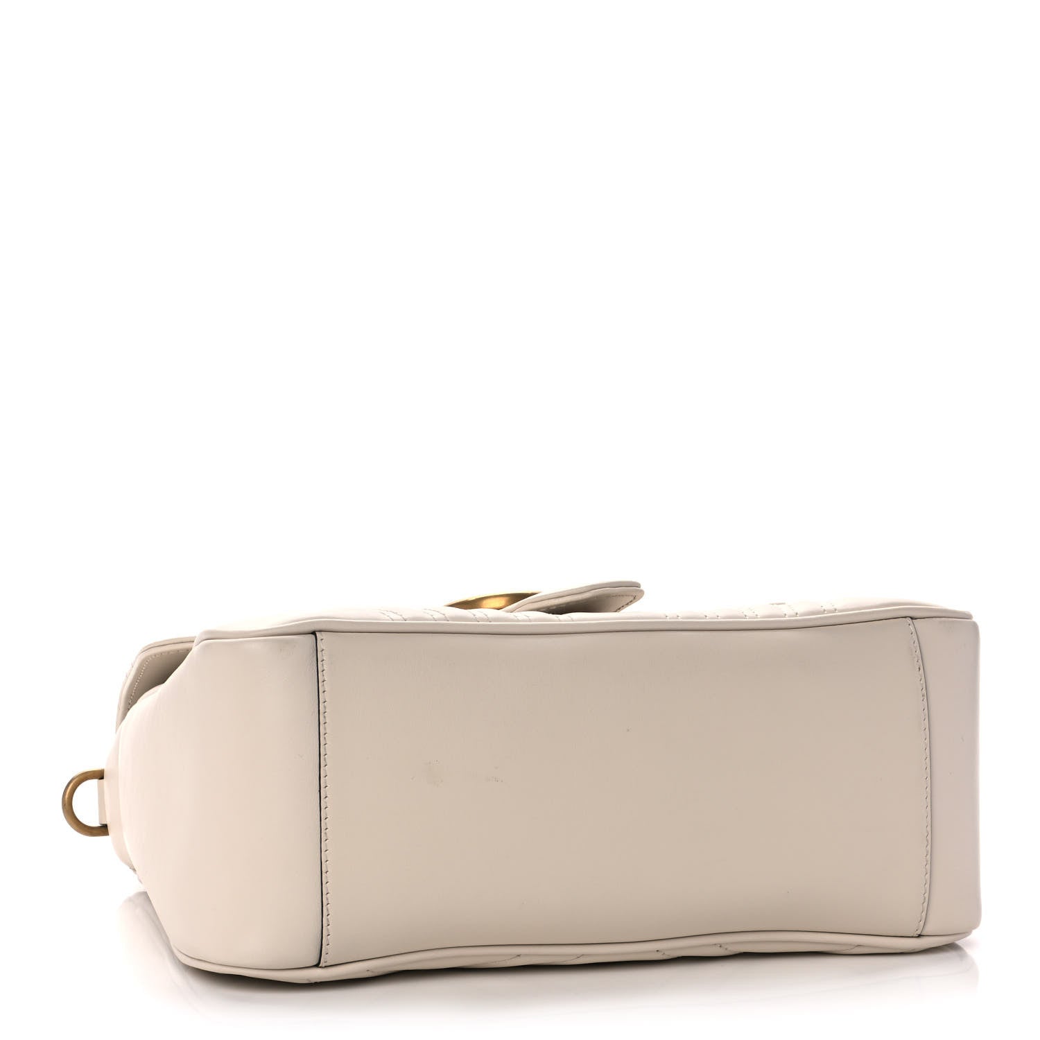Gucci Calfskin Matelasse Small GG Marmont Top Handle Shoulder Bag White 3 of 11