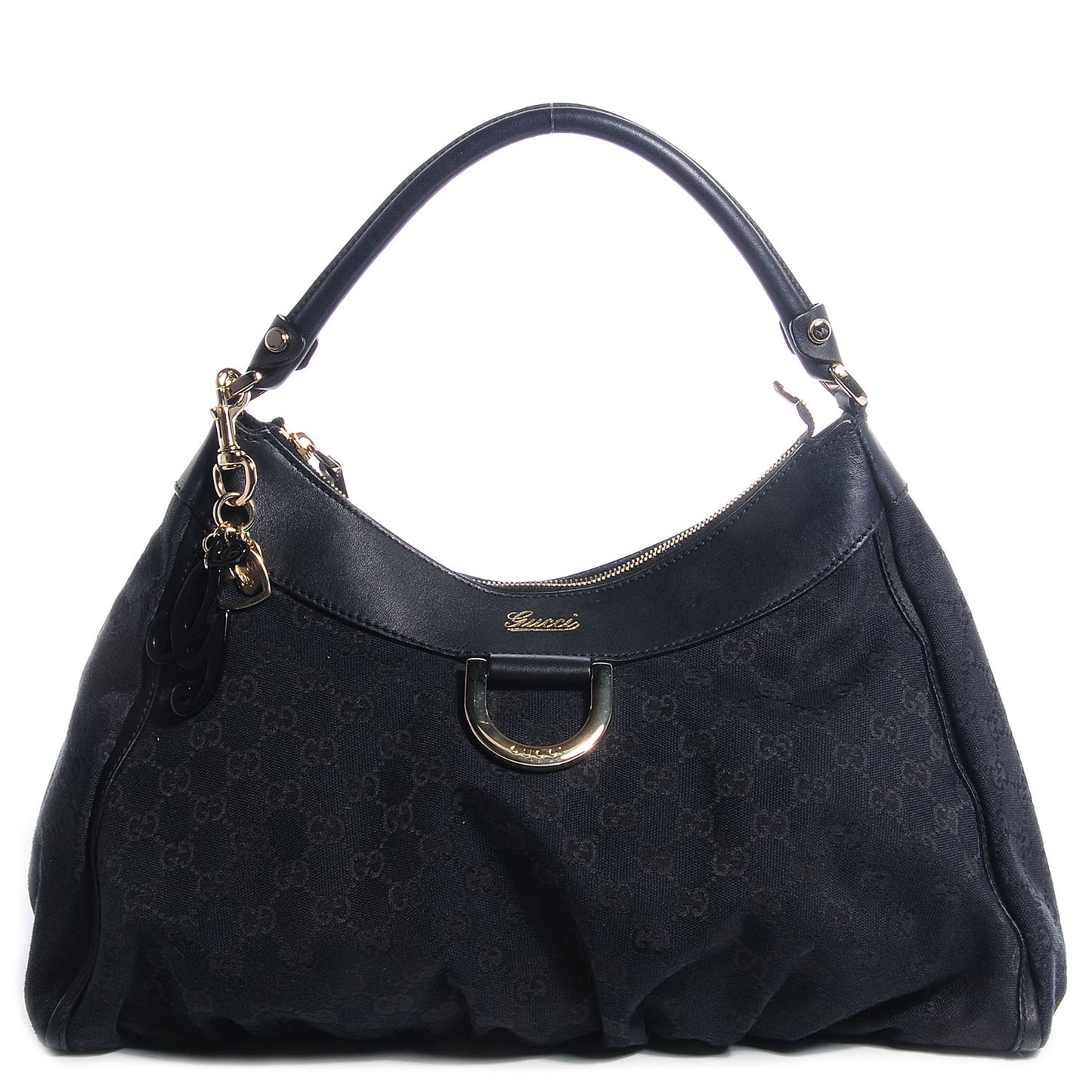 Monogram Large D Ring Hobo Black