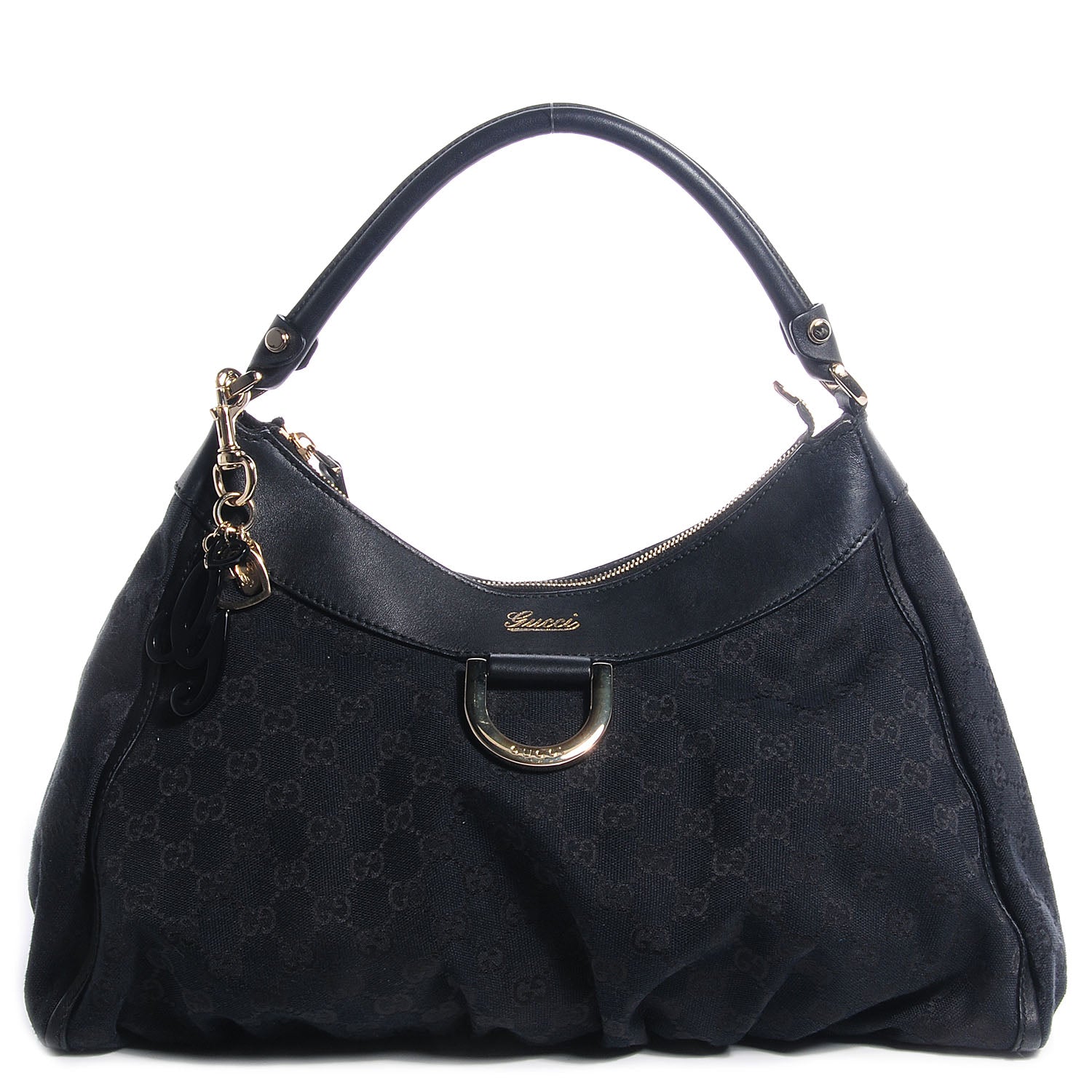 Gucci Monogram Large D Ring Hobo Black 1 of 10