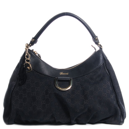 Gucci Monogram Large D Ring Hobo Black 1 of 10
