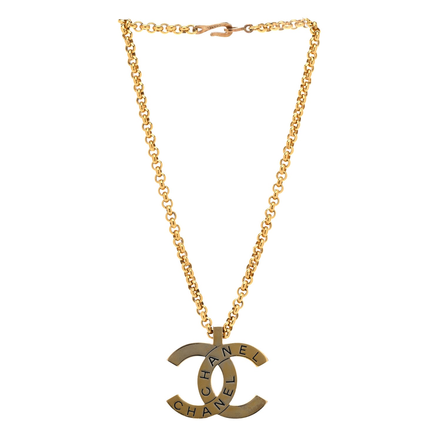 Chanel CC Chain Pendant Necklace Gold 3 of 4