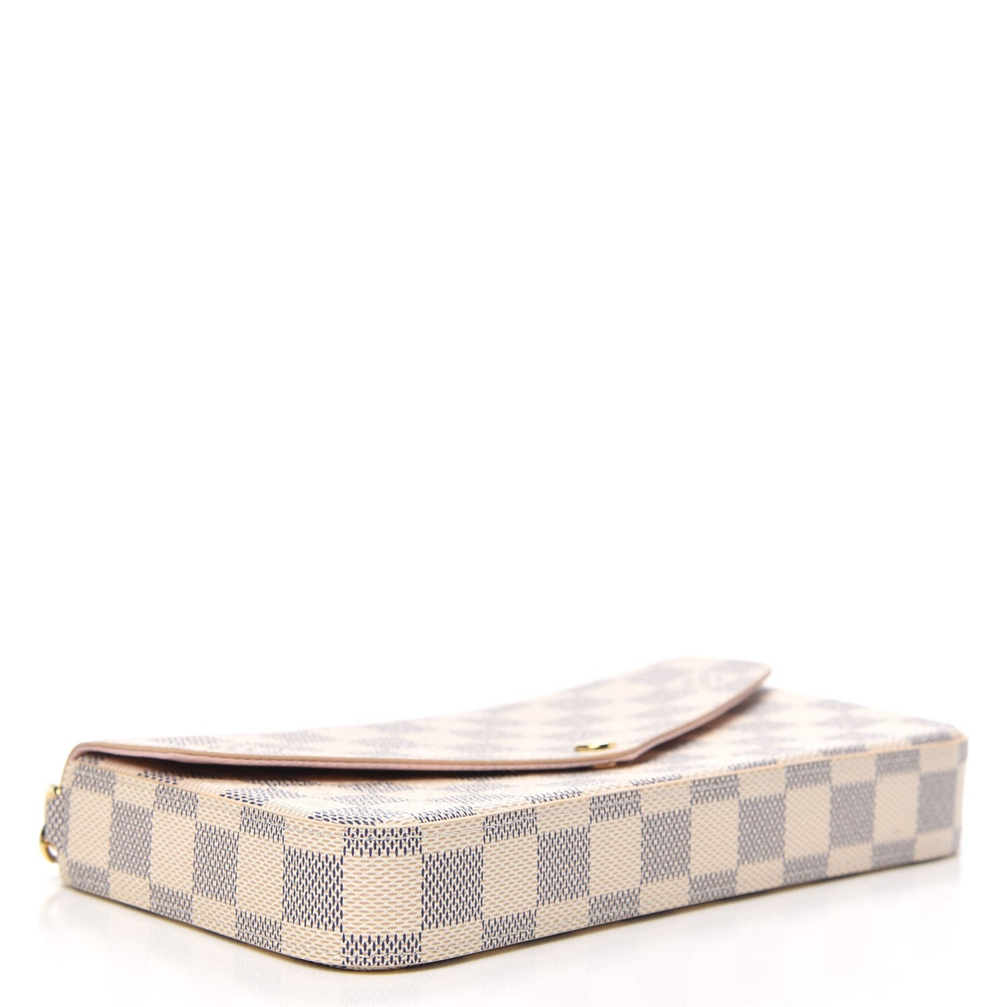 Damier Azur Pochette Felicie Chain Wallet Rose Ballerine