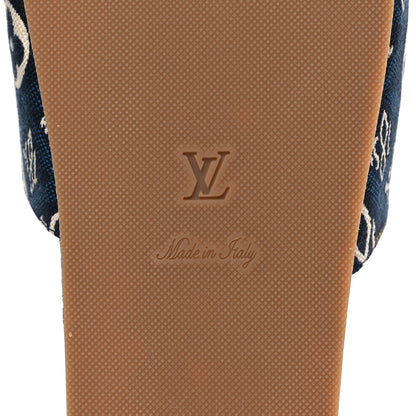 Louis Vuitton Canvas Since 1854 Jumbo Flatform Mule Sandals 38 Blue 6 of 8