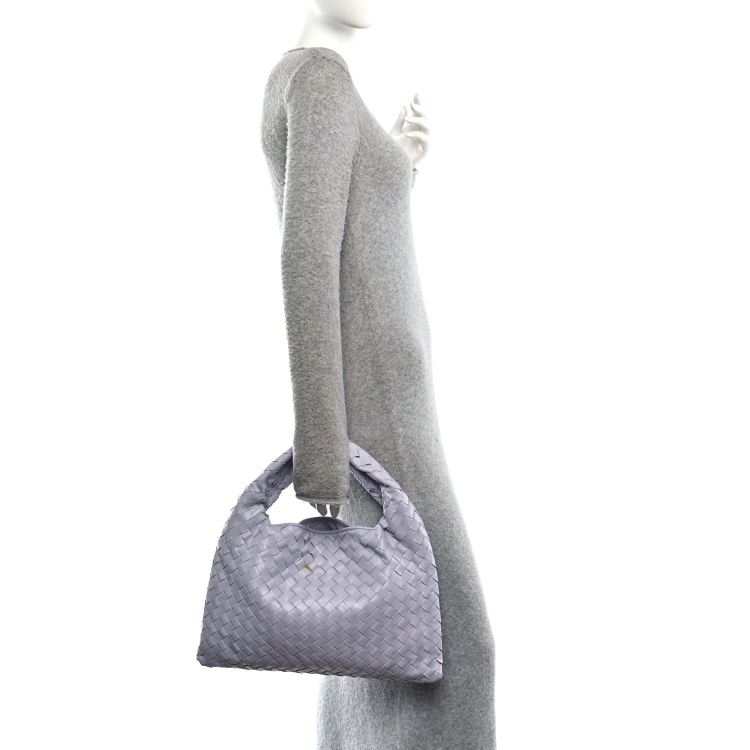 Bottega Veneta Calfskin Intrecciato Small Hop Oyster Lilac 2 of 10