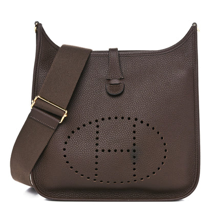 Hermes Taurillon Clemence Evelyne III PM Chocolate 1 of 16
