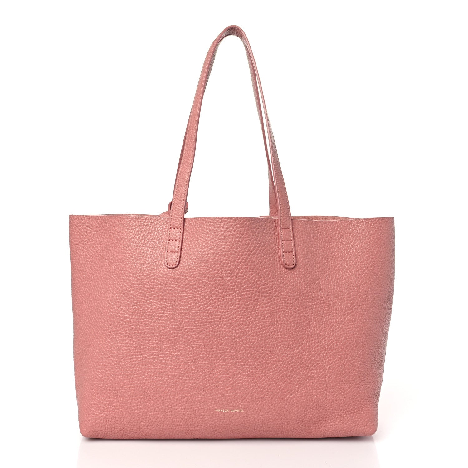 Mansur Gavriel Tumbled Calfskin Small Shopping Tote Blush 1 of 11