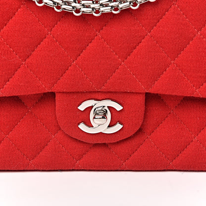 Chanel Jersey Quilted Medium Double Flap Bijoux Chain Red 8 of 10