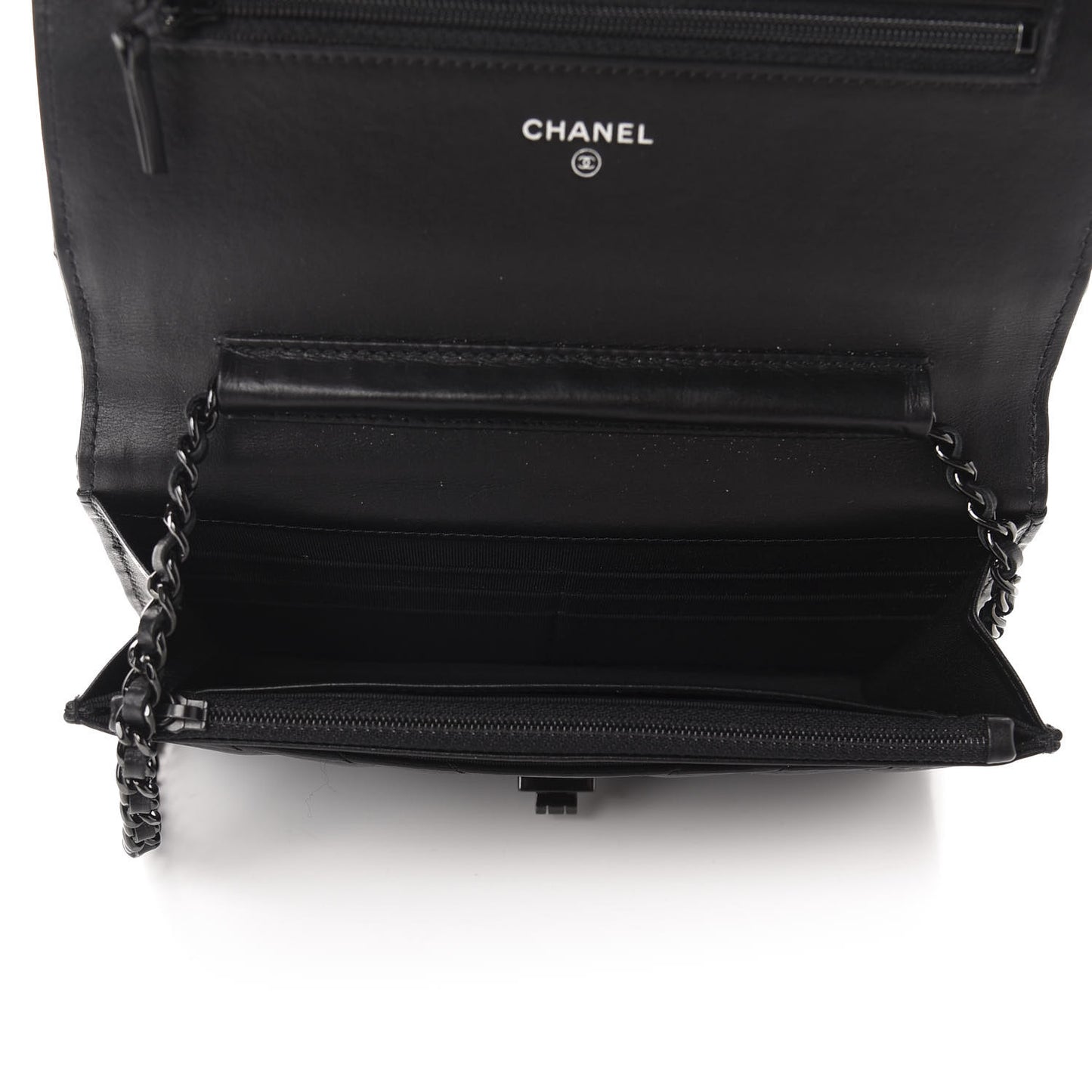 Aged Calfskin Chevron Quilted Reissue Wallet On Chain WOC So Black