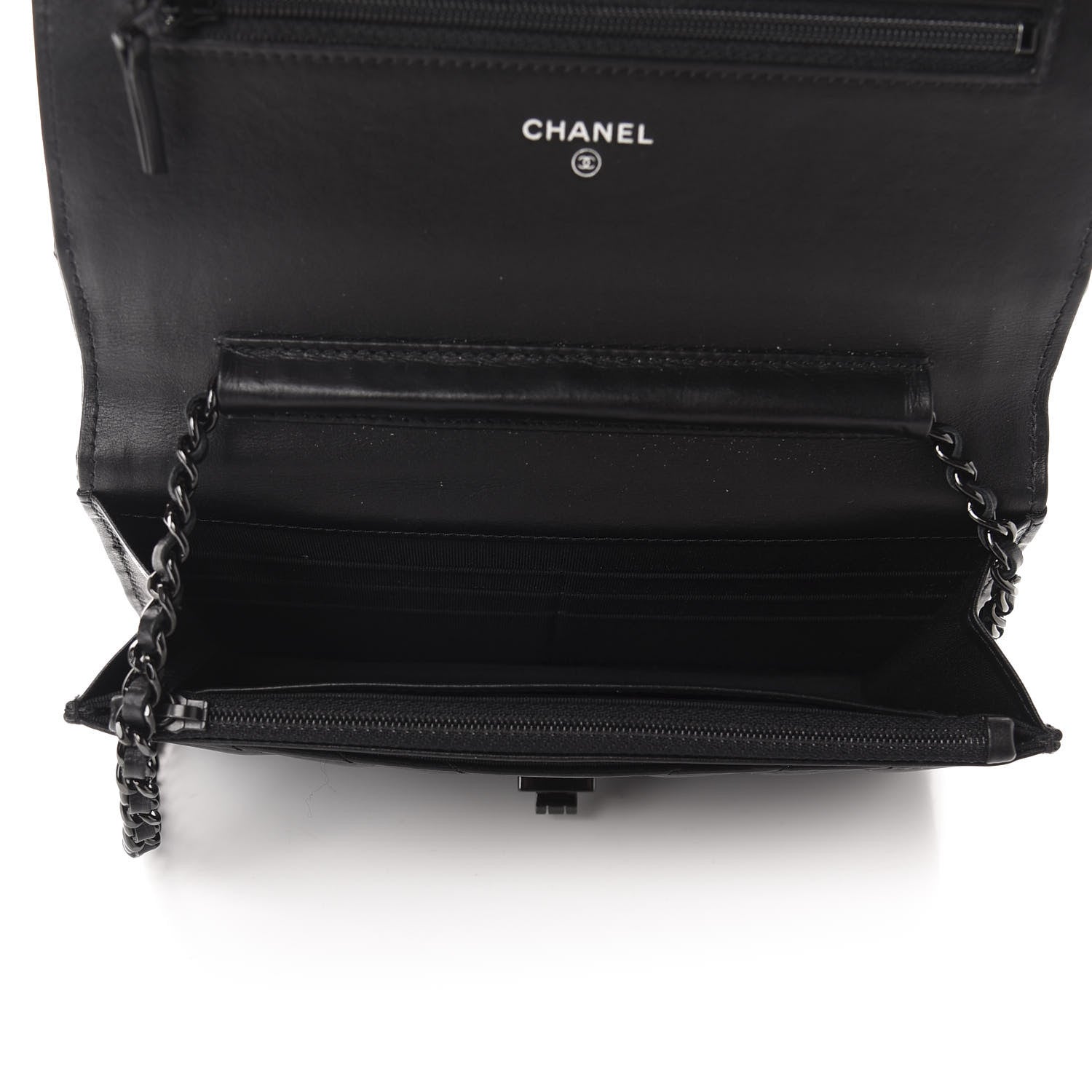 Chanel Aged Calfskin Chevron Quilted Reissue Wallet On Chain WOC So Black 5 of 12