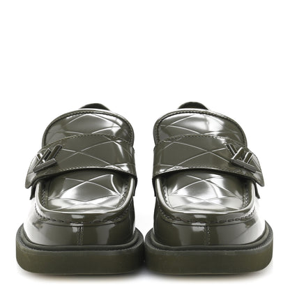 Louis Vuitton Shiny Calfskin Academy Loafers 38 Kaki 3 of 10