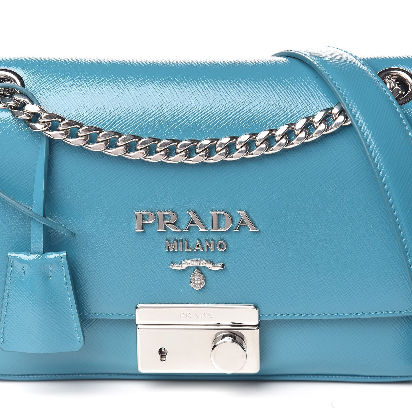 Saffiano Vernice Chain Shoulder Bag Voyage
