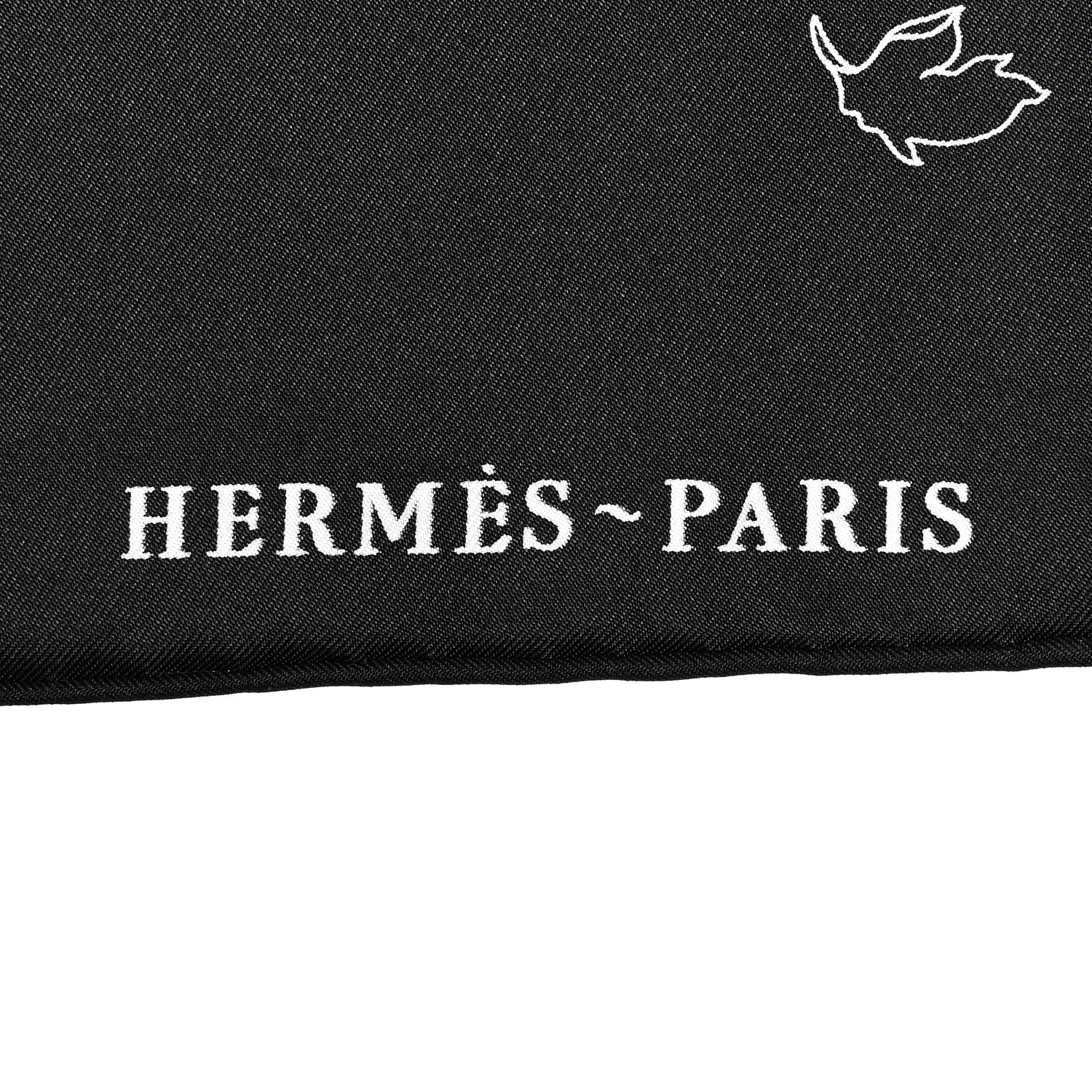 Hermes Silk Twill Robe Legere Scarf 90 Black White 2 of 6