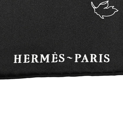 Hermes Silk Twill Robe Legere Scarf 90 Black White 2 of 6