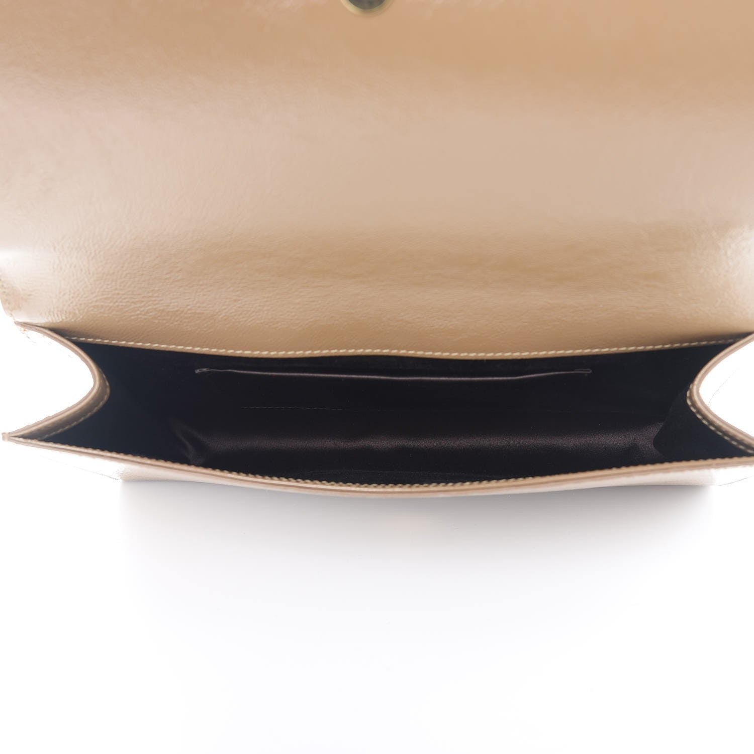 Saint Laurent Textured Patent Monogram Large Belle De Jour Clutch Nude 5 of 7