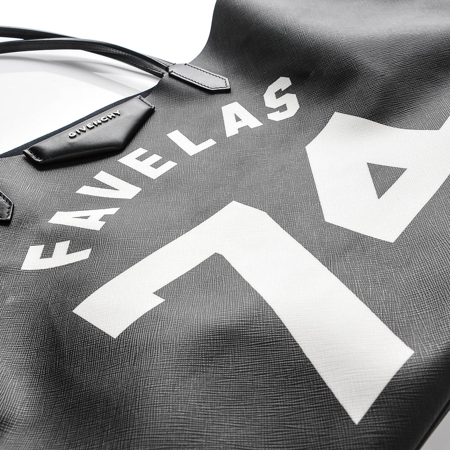 Textured Coated Canvas Favelas Large Antigona Tote Black