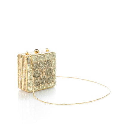 Judith Leiber Swarovski Crystal Minaudière Clutch Gold 3 of 6