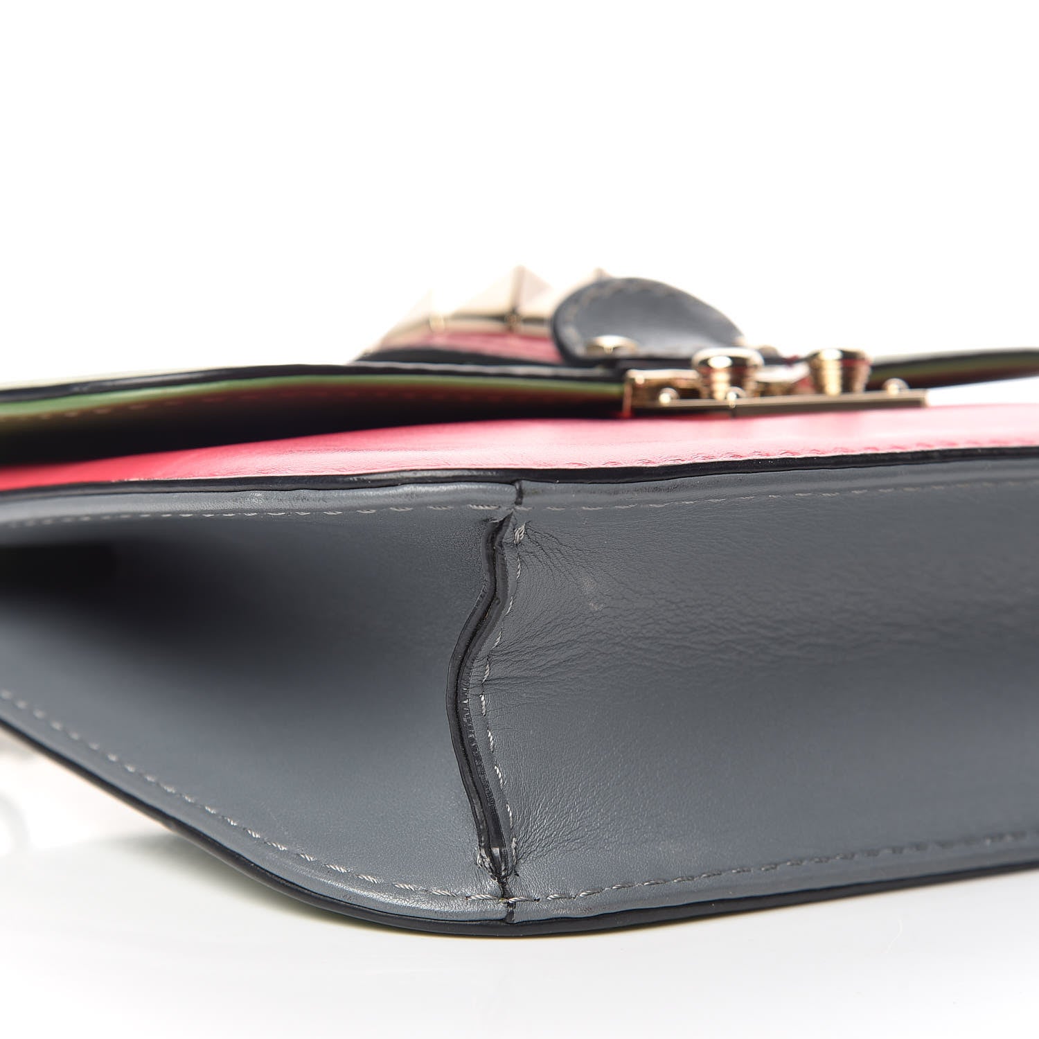 Valentino Garavani Vitello Small Glam Lock Rockstud Flap Green Deep Rose Grey Scarlet 6 of 12