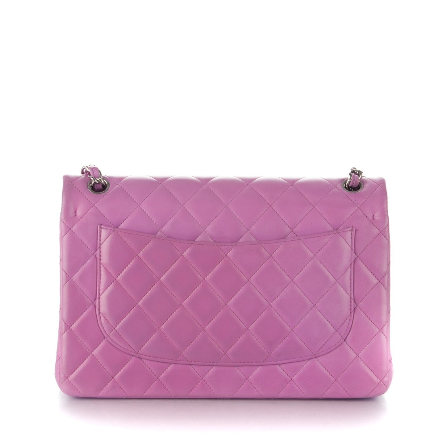 Lambskin Quilted Jumbo Double Flap Light Purple