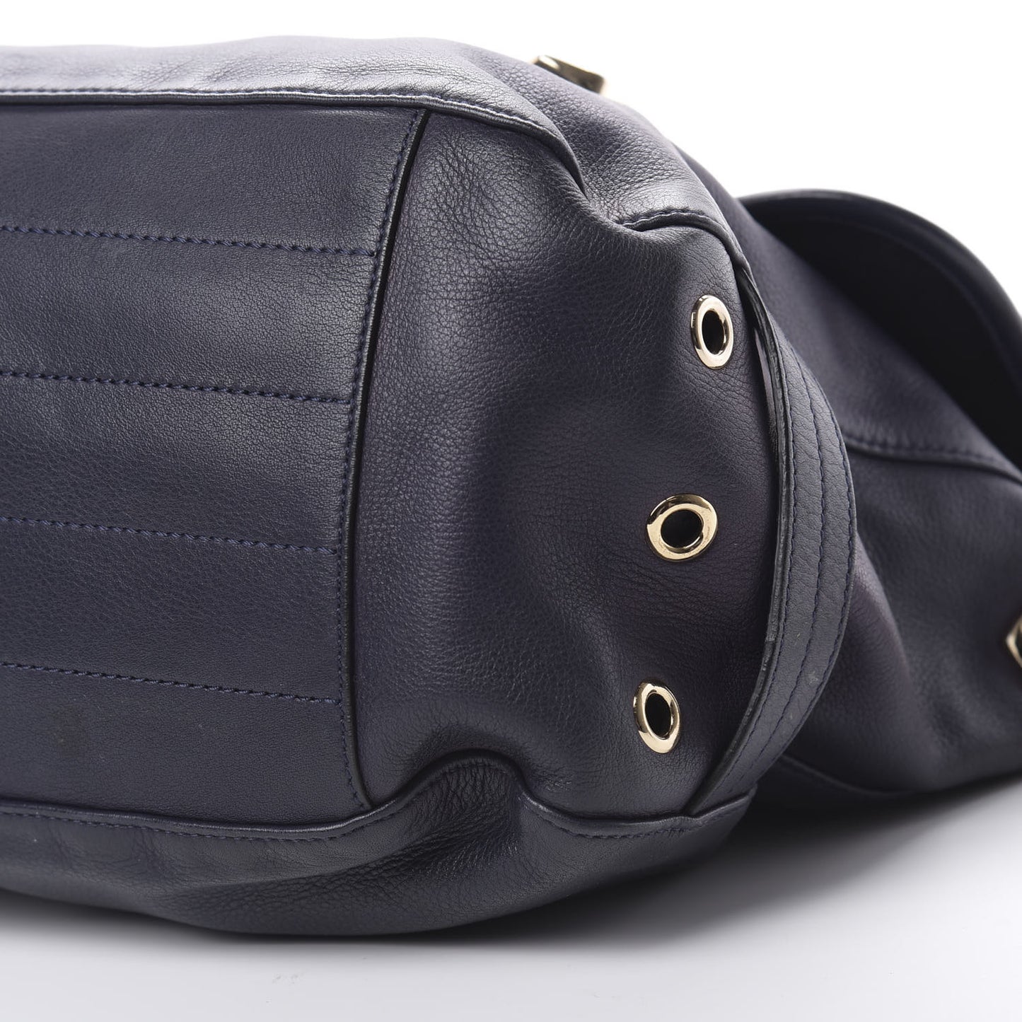 Soft Grain Calfskin Oversized Tillie Satchel Nightshade Blue