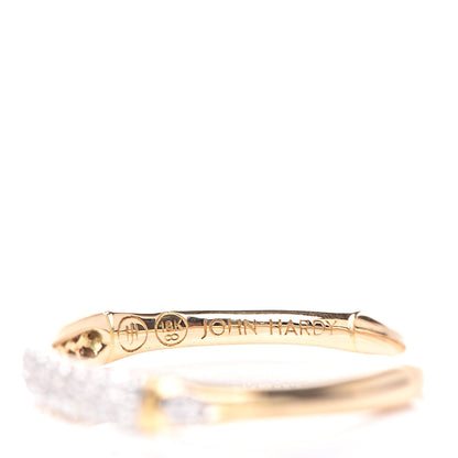 John Hardy 18K Yellow Gold Diamond Bamboo Slim Band Ring 54 7 5 of 5